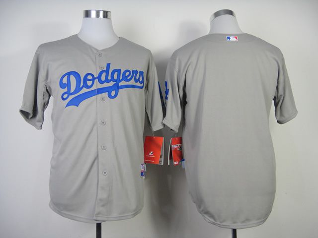 Men Los Angeles Dodgers Blank Grey MLB Jerseys->youth mlb jersey->Youth Jersey